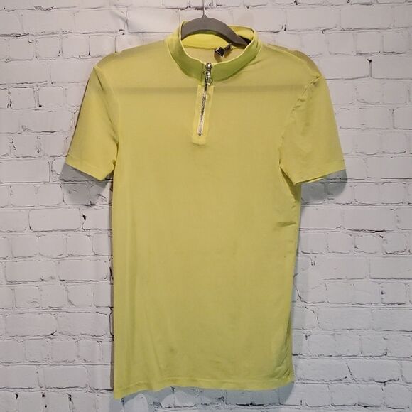 asos lime green quarter zip mesh top - Picture 1 of 6